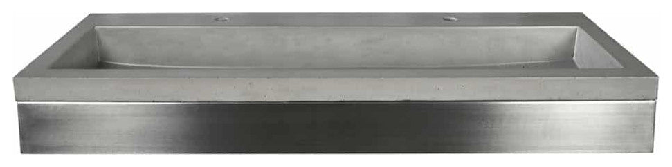 48" Zaca Vanity Base with NativeStone Trough in Ash