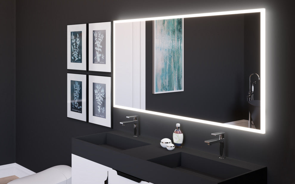 Smart Lisa Dimmable LED Bathroom Mirror With Voice Control, 60"x30"
