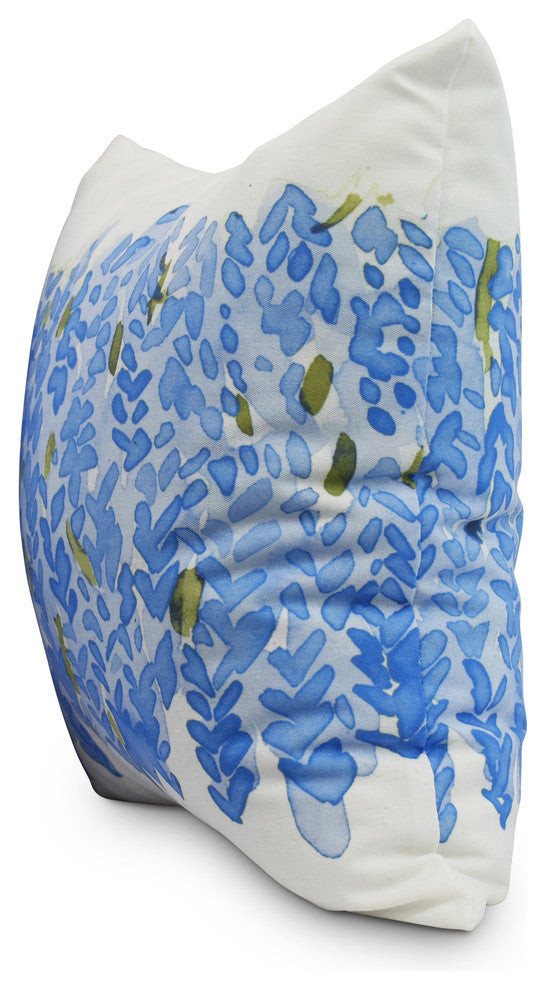 Flower Bell Bunch Decorative Floral Throw Pillow, Blue, 16"