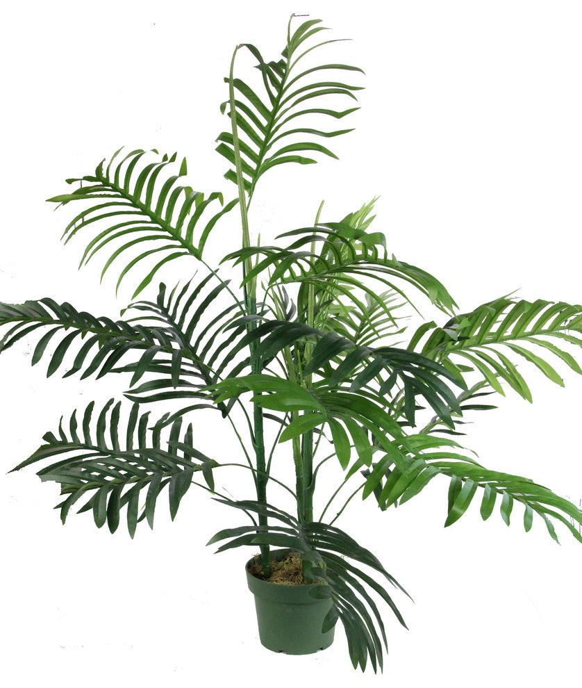 3 Feet Artificial Paradise Palm Tree Plant In Plastic Pot, Green, Set of 2