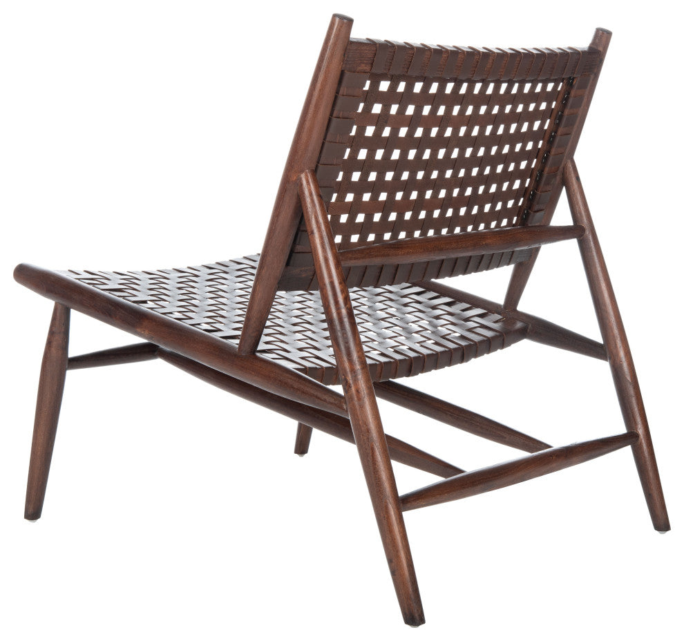 Safavieh leil Leather Woven Accent Chair, Brown