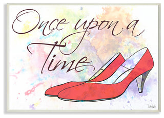 "Watercolors Once Upon A Time Slippers" Wall Plaque Art