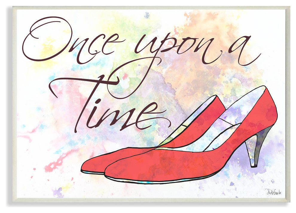 "Watercolors Once Upon A Time Slippers" Wall Plaque Art