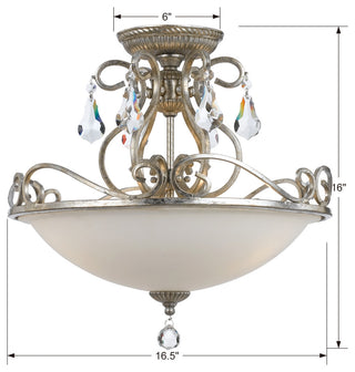 Crystorama Lighting Group 5010-CL-MWP Ashton 3 Light 17"W - Olde Silver