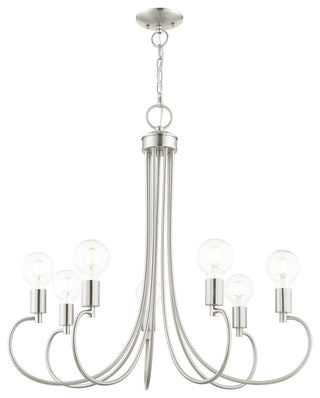 Livex Lighting Bari 7 Light Brushed Nickel Chandelier