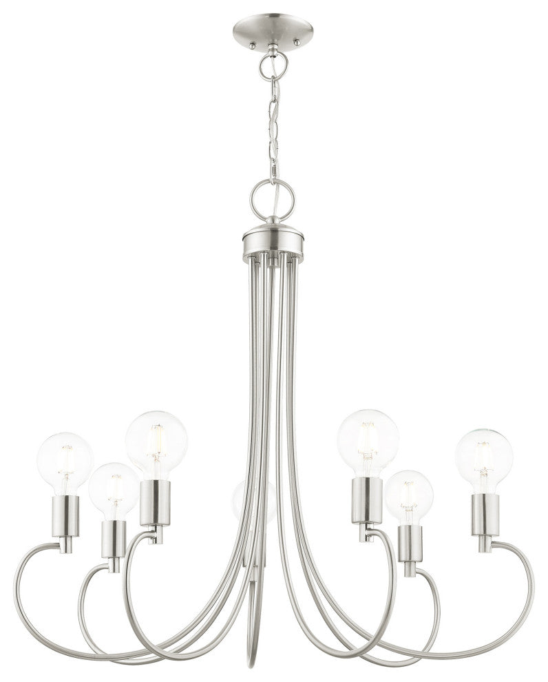 Livex Lighting Bari 7 Light Brushed Nickel Chandelier