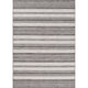 5' X 7' Gray And Ivory Striped Indoor Outdoor Area Rug