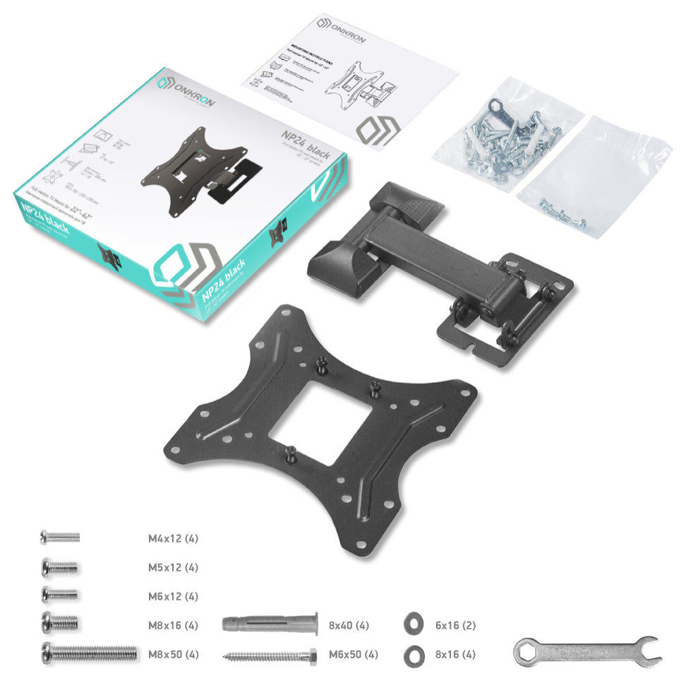 ONKRON TV Wall Mount Tilt Swivel for 17"� "“ 43 Inch LCD LED Screens up to 77 lbs