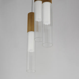 ET2 E11013 Reeds 3 Light 12"W LED Suspension Multi Light Pendant - Gold