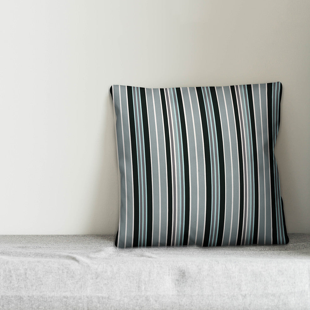 Blue Stripes Throw Pillow, 18"x18"