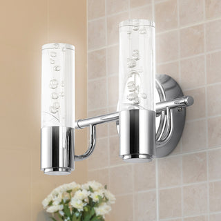 Bolha Bubble Acrylic/Iron Integrated LED Vanity Light, Chrome, 2 - Light(s)