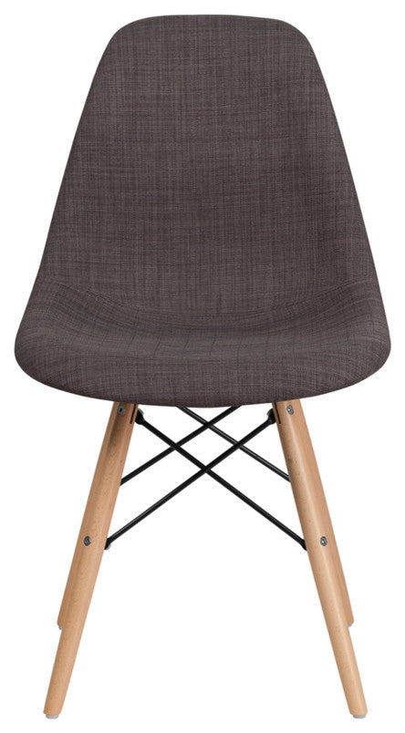 Modern Siena Gray Fabric Chair With Wood Base