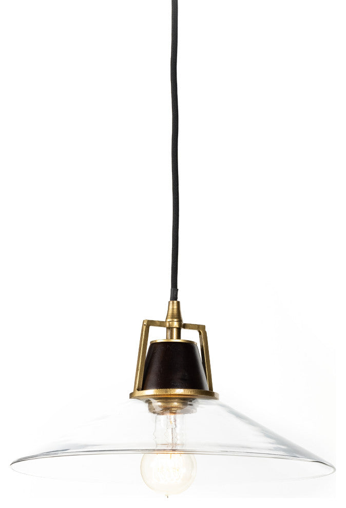 Novak Glass Pendant-Antique Brass