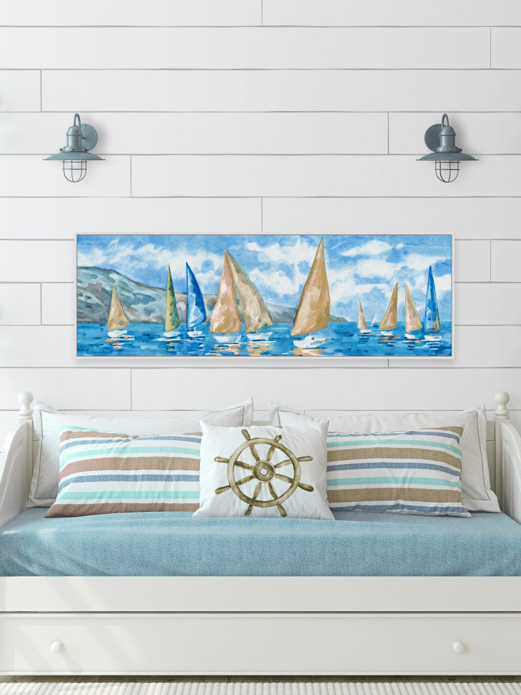 "Waiting for the Winds" Floater Framed Painting Print on Canvas, 60x20
