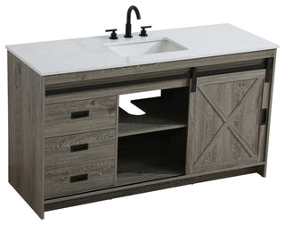 Home Living 60" Single Bathroom Vanity, Rustic Grey
