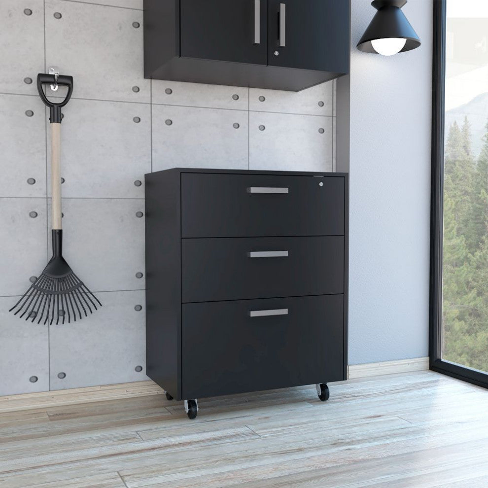 Penny Storage Cabinet- Drawer Base Soft Black