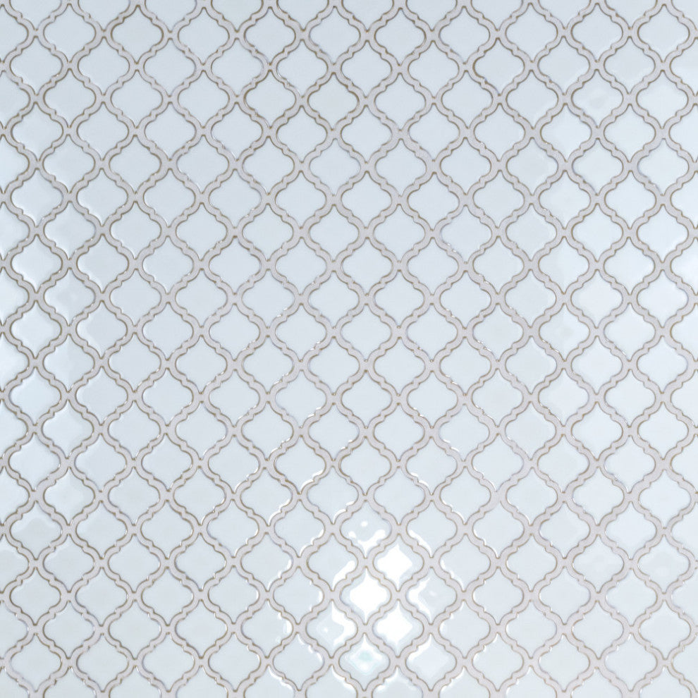 Hudson Tangier Mosaic Floor and Wall Tile, Silk White