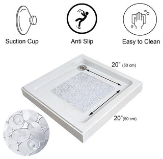 Bubbles Non-Slip Square Shower Mat 20"³L X 20"³W, Clear