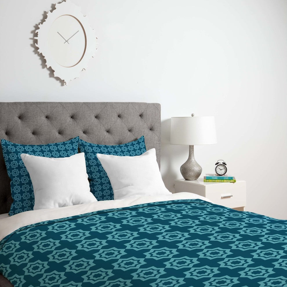 Deny Designs Khristian A Howell Moroccan Mirage Blue Duvet Cover - Lightweight