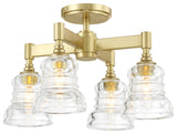 Crystorama Lighting Group GRG-1045 Gregory 4 Light 17"W - Aged Brass