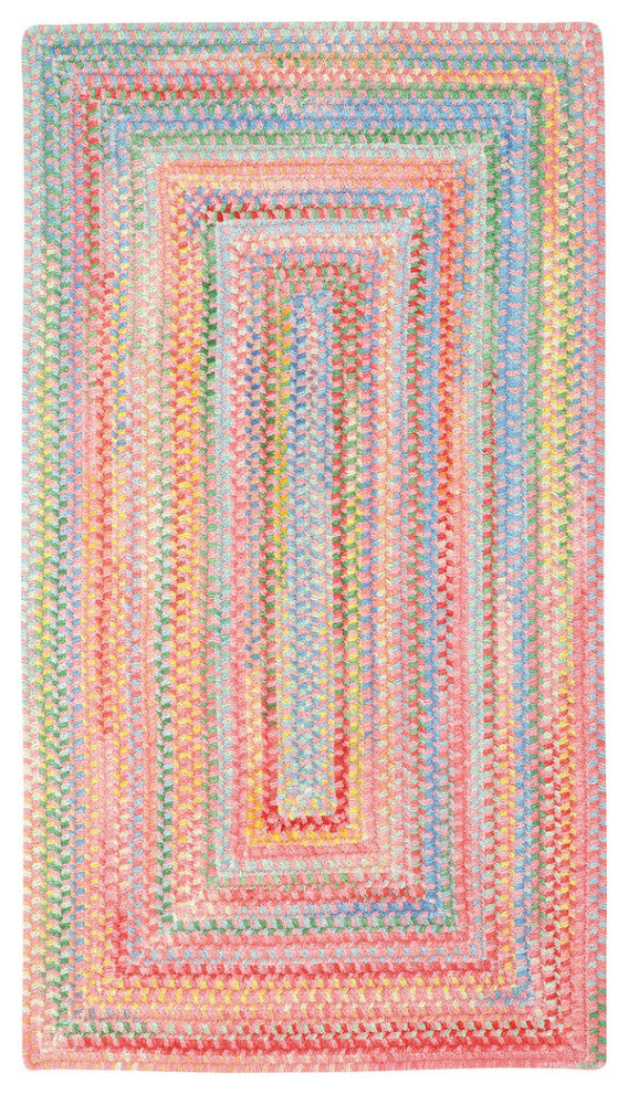 Capel Baby's Breath Pink 0450_510 Braided Rugs - 3' X 5' Concentric Rectangle