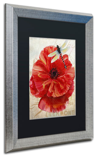 Color Bakery 'Le Pavot Dragonfly', Silver Frame, Black Mat, 16x20