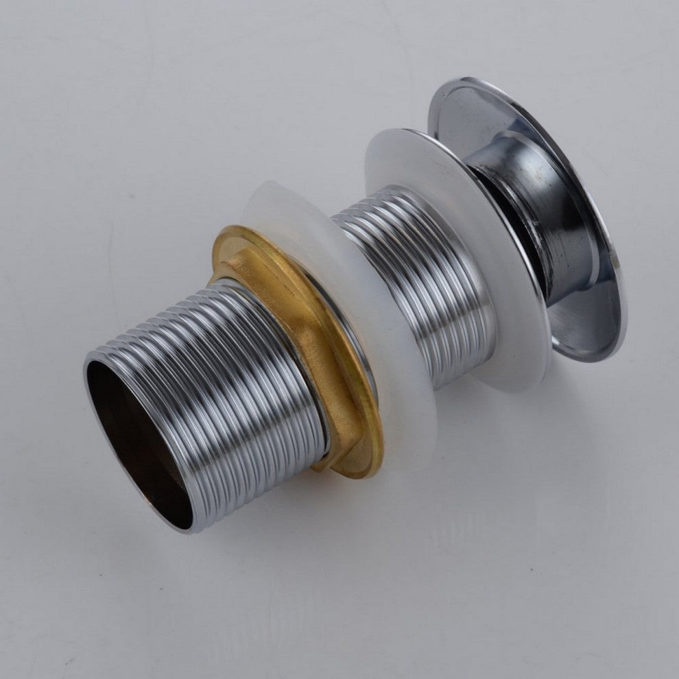 KubeBath Solid Brass Pop-Up Drain NO Overflow, Chrome