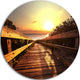 Wooden Boardwalk On Beach, Sea Bridge Disc Metal Artwork, 36"