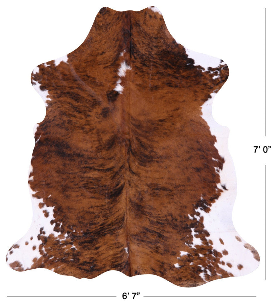 Natural Cowhide Rug 7' 0" X 6' 7" C2355
