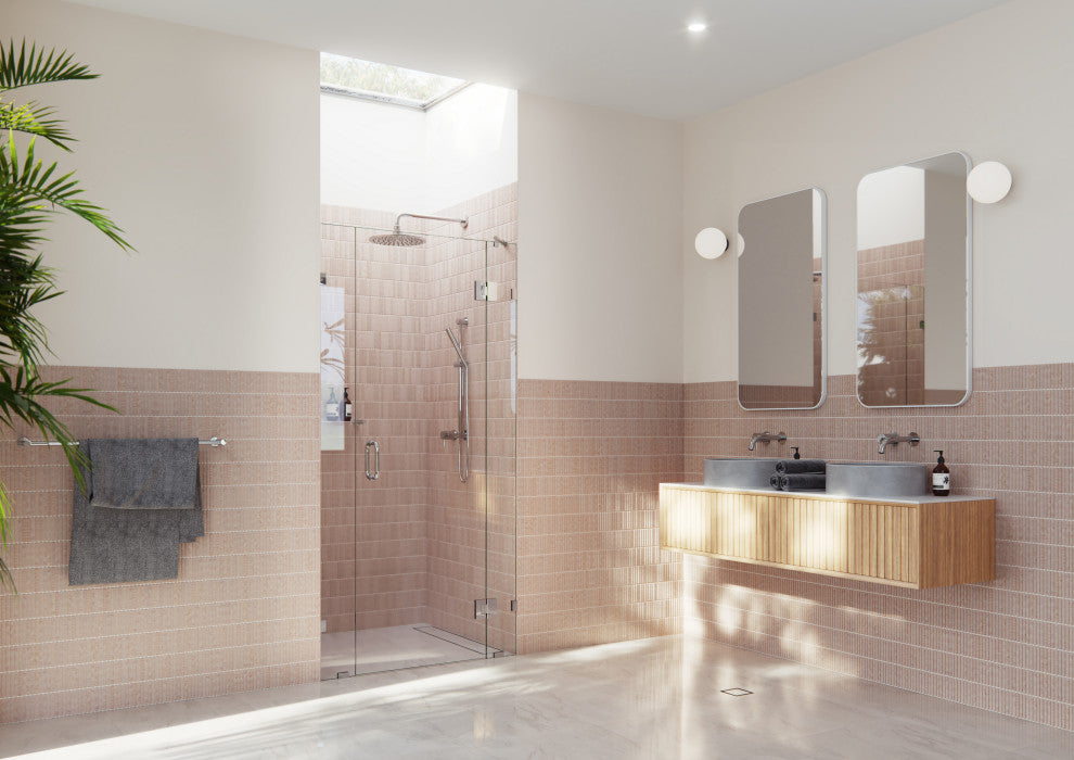 43"Wx78"H Frameless 3 Panel Inline Shower Door, Polished Chrome