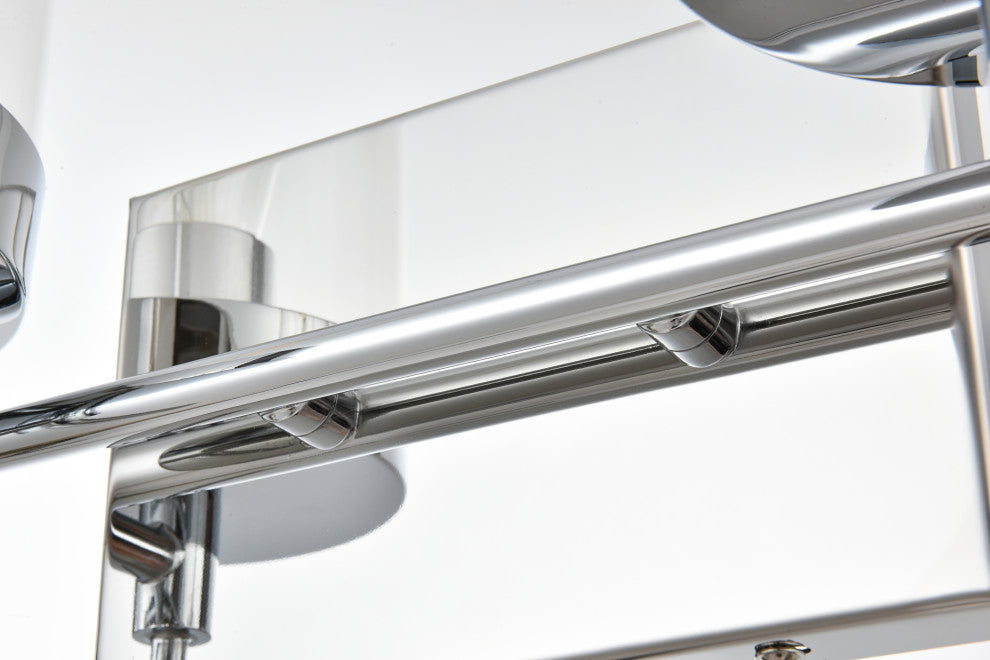 4 Light Chrome And Clear Bath Sconce