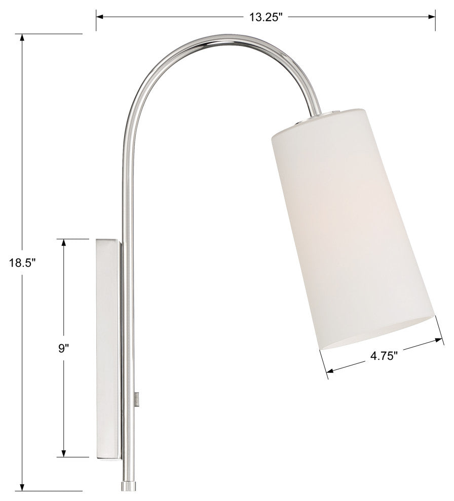 Alexa 1 Light Polished Nickel Wall Mount