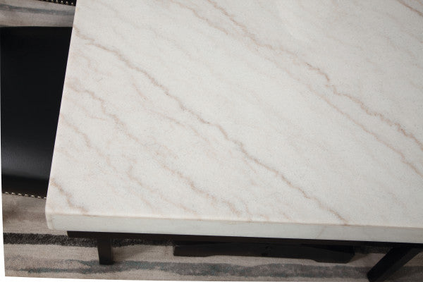 Finley White Marble Top Dining Table