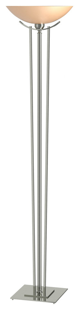 Taper Torchiere, Sterling Finish - Sand Glass