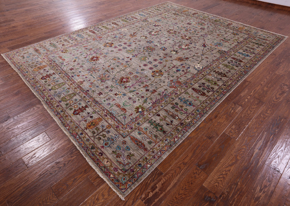8' 9" X 12' 1" Persian Tabriz Handmade Wool Rug - Q12518