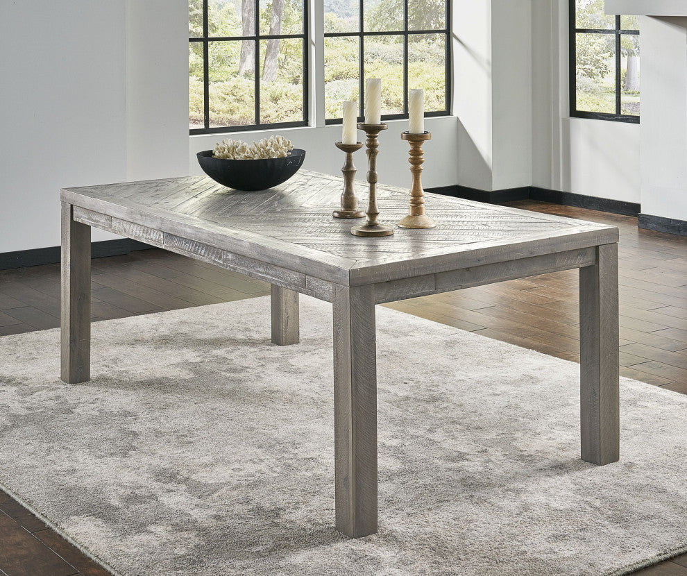 Modus Alexandra Solid Wood Rectangular Dining Table, Rustic Latte