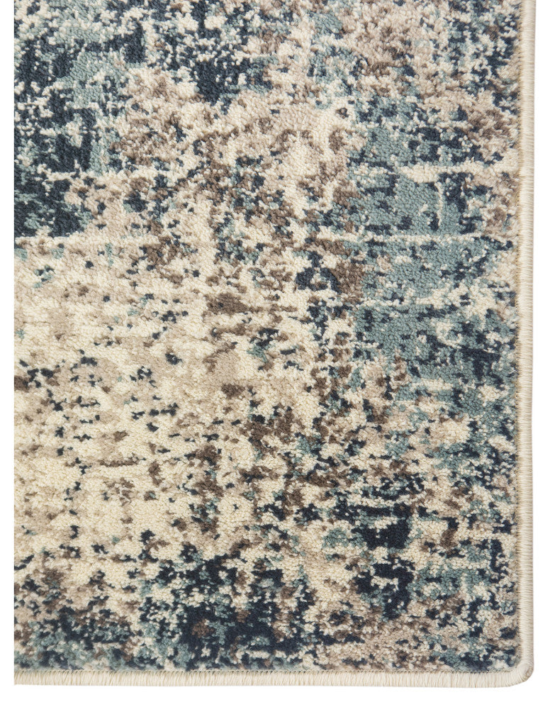 Athinai Benson Blue Abstract Area Rug, 7'9"x9'9"