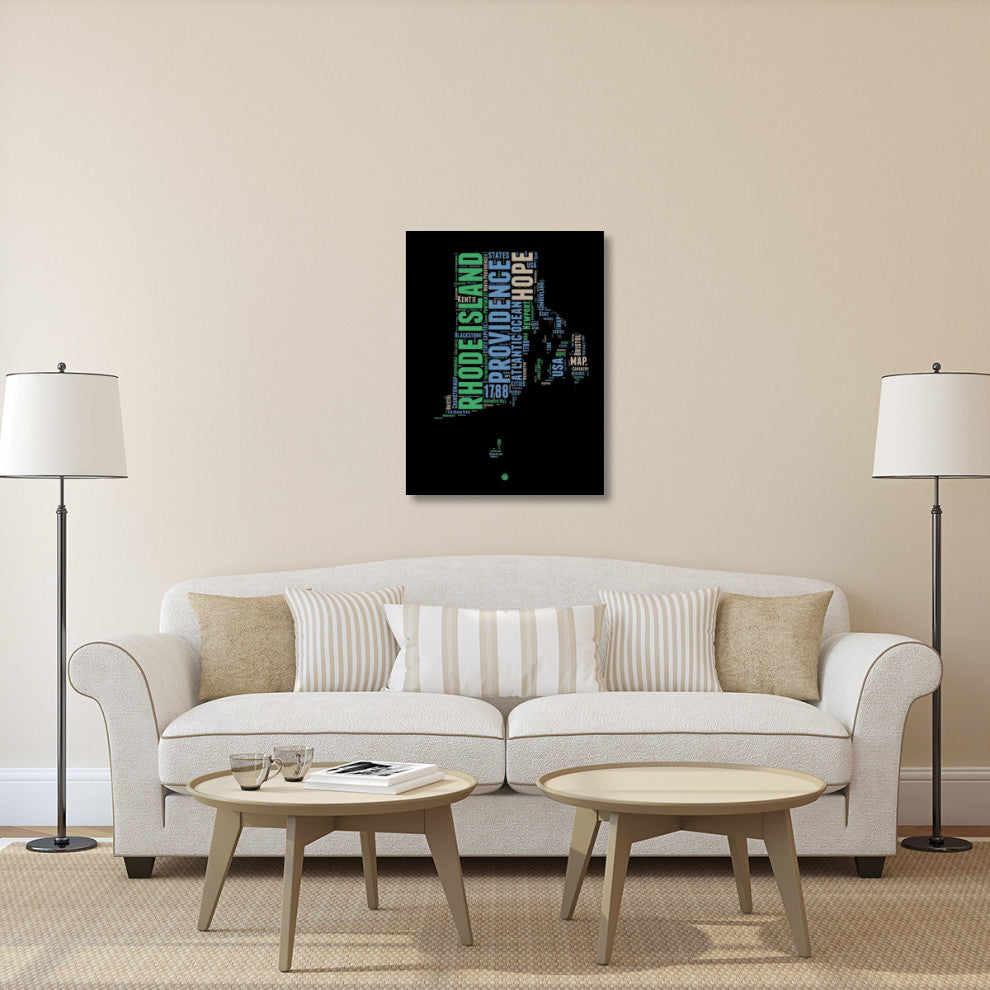"Rhode Island Word Cloud 2" Fine Art Print