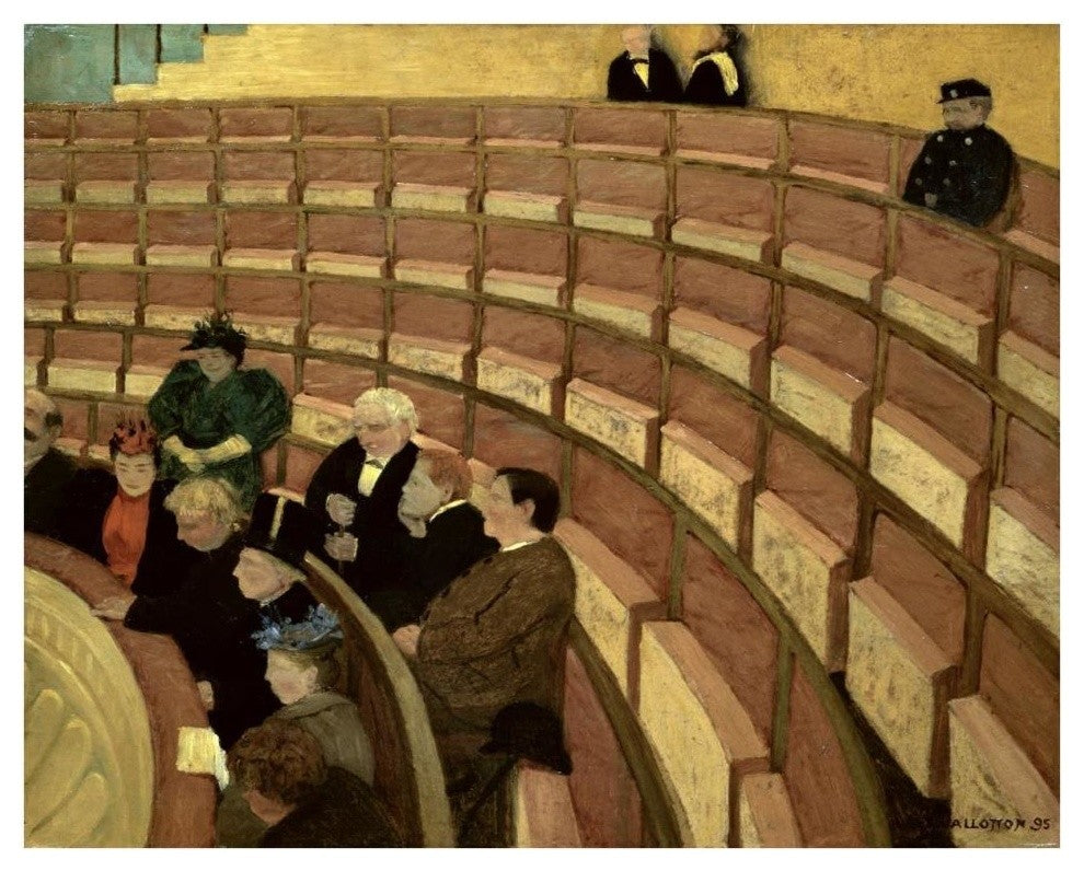 "Third Level at the Theatre in Chatelet" Print by Felix Vallotton, 38"x31"