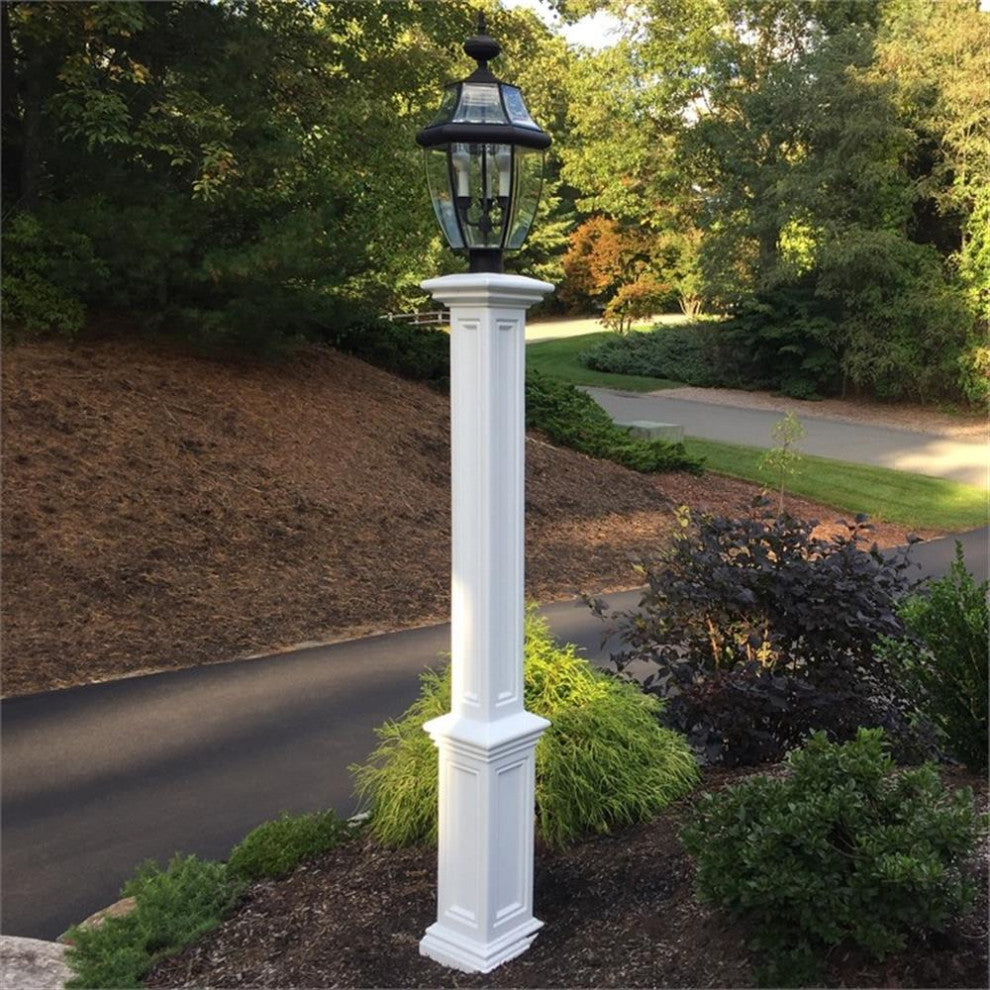 Mayne Signature Traditional Plastic Lamp Post with Mount in White