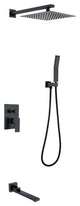 Shower System with Handheld Shower & 180 Degree Rotation Tub Spout, Matte Black