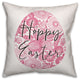 Happy Easter Floral Egg 18x18 Spun Poly Pillow