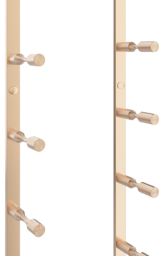 Vino Pins Flex 45 (wall mounted metal wine rack), Golden Bronze, 9 Bottlles