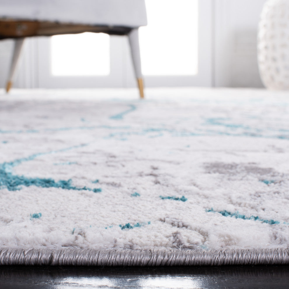 Safavieh Amelia Collection, ALA293 Rug, Grey/Aqua, 3'x5'