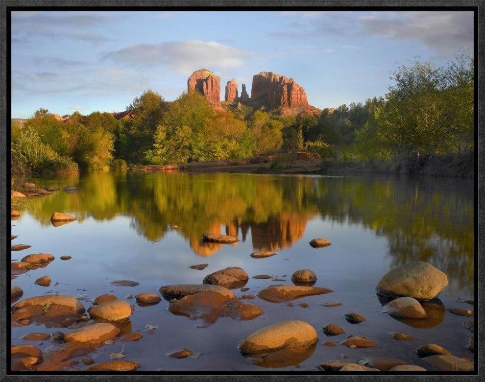"Red Rock Crossing, Arizona" Framed Canvas Giclee by Tim Fitzharris, 17x13"