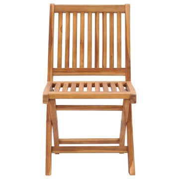 vidaXL 6x Solid Teak Wood Folding Patio Chairs with Cushions Garden Seating