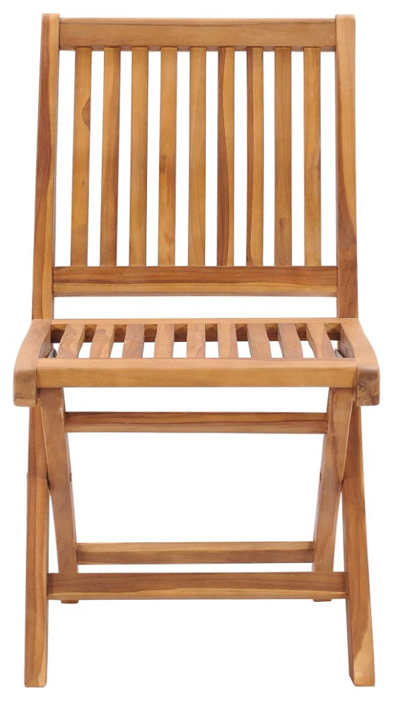 vidaXL 6x Solid Teak Wood Folding Patio Chairs with Cushions Garden Seating