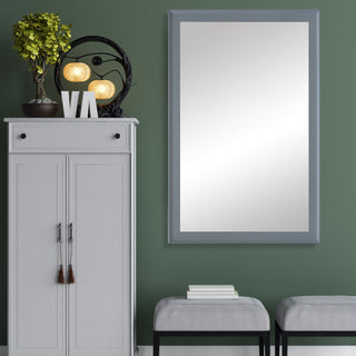 Morgan Framed Wall Mirror, Light Grey, 28"x24"