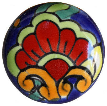 Round Rainbow Talavera Ceramic Drawer Knob