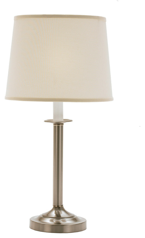 Brushed Steel Traditional Candlestick Styled Table Lamp